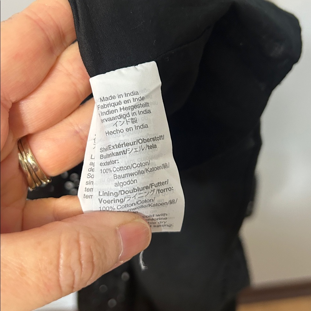 NWT J.Crew Black Eyelet Midi Dress Ruffle Hem Size 6 - Picture 5 of 6